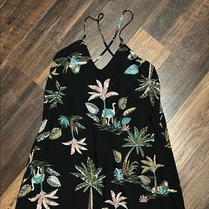 Old Navy Black Tropical Print Maxi Dress